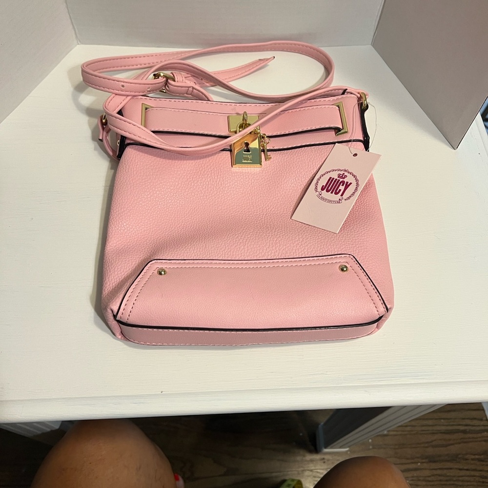 Juicy Couture Pink Crossbody Bag with Gold Accents